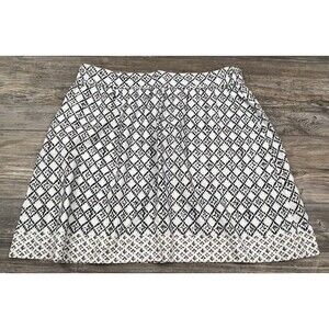 LOFT Outlet Skirt L Linen Blend Flare Pockets Elastic Boho Shabby Chic Flirty
